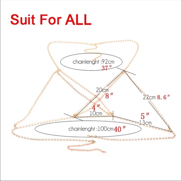 4 for $25 SALE!! Rhinestone Crystal Body Necklace - Picture 5 of 7